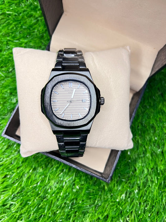 Patek Philippe Nautilus Black Strap with Champagne-Taupe Dial