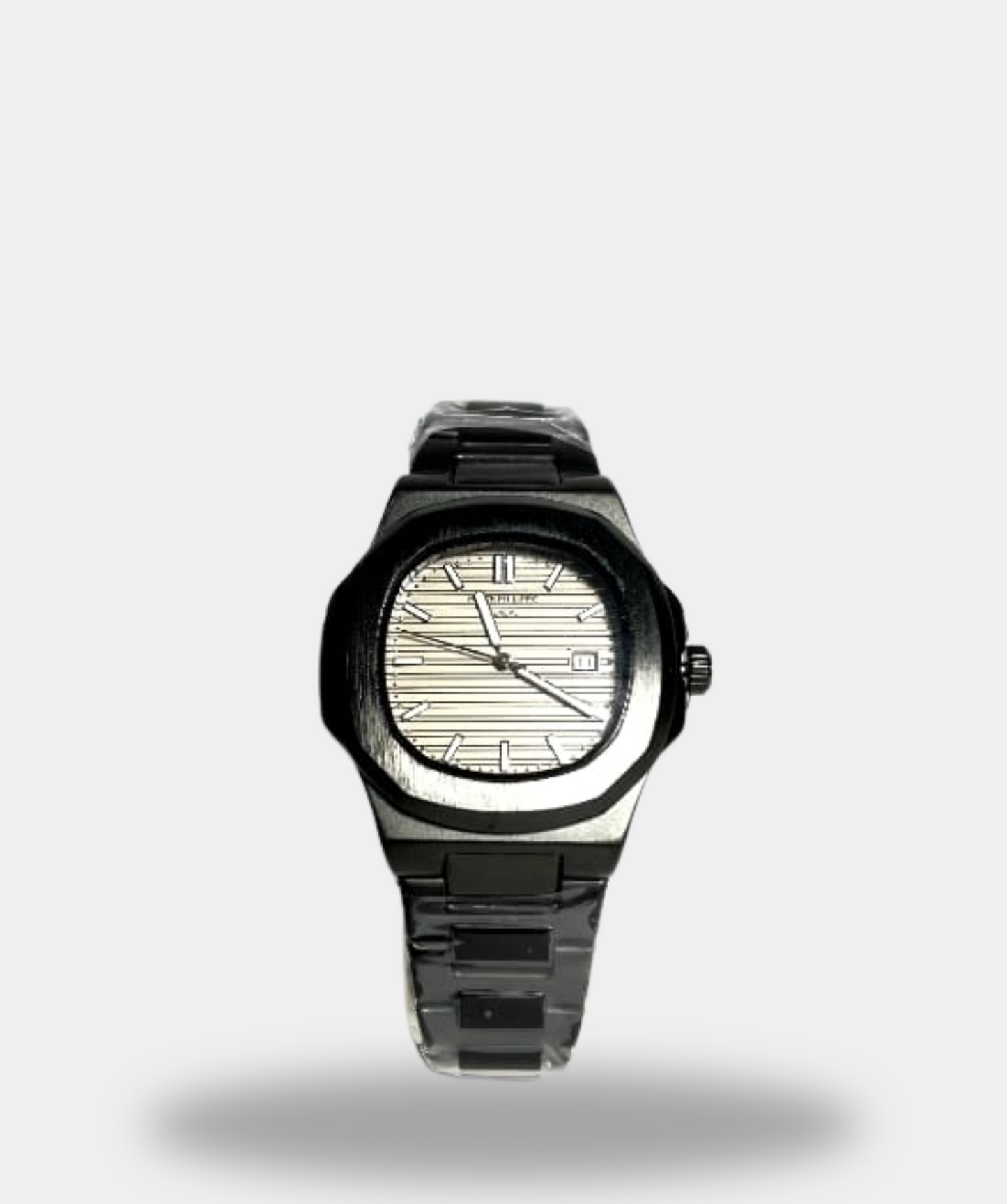 Patek  Nautilus Men’s Watch Black Strap with Champagne Dial